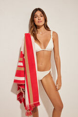 Women'secret Toalla playa 100% algod&oacute;n rayas rojo