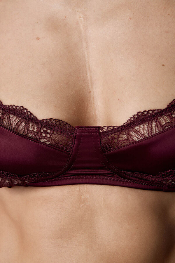 Black Limba Soutien Balconette Lina Burgundy estampado