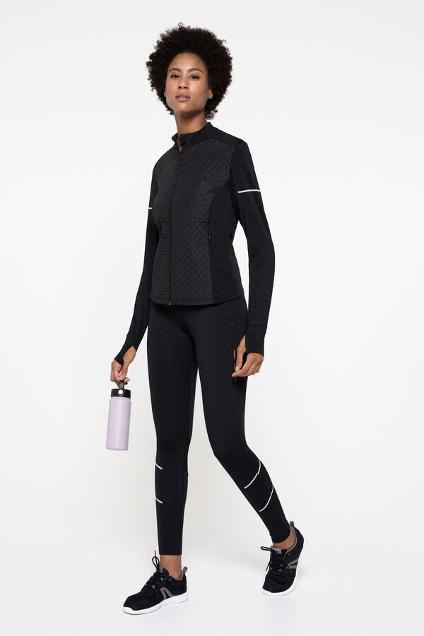 Only Play Jaqueta t&eacute;cnica acolchoada e detalhes refletivos preto