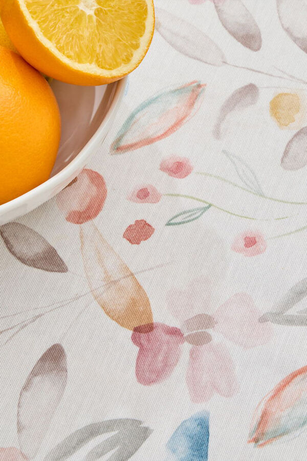 Textura Toalha de mesa de resina antimanchas com folhas e flores estampado