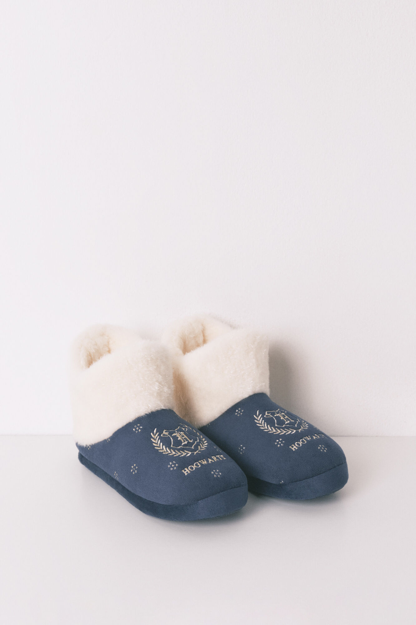 Women'secret Chinelos de quarto bota azul "Hogwarts" lurex