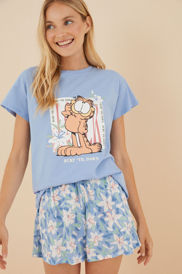 Women'secret Pijama corto 100% algod&oacute;n Garfield azul azul