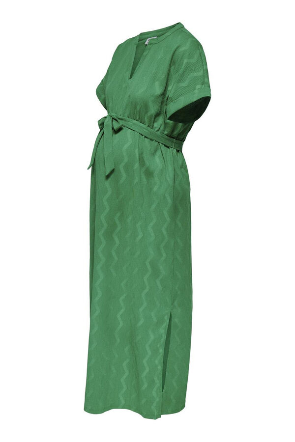 Only Maternity Vestido midi decote V maternity verde