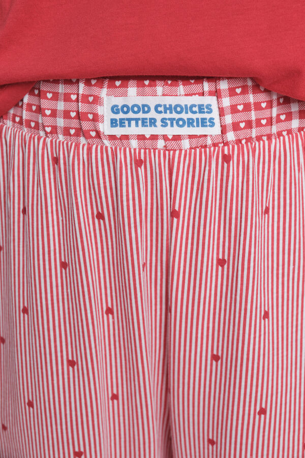 HI&BYE Pijama largo 100% algod&oacute;n rayas rojo  rojo