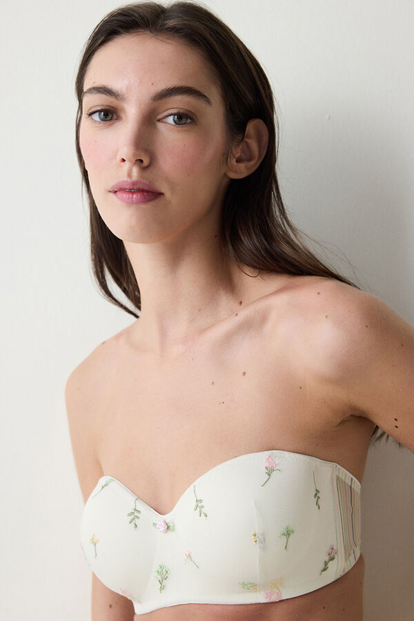 Penti Sujetador con aro marfil flores marfil