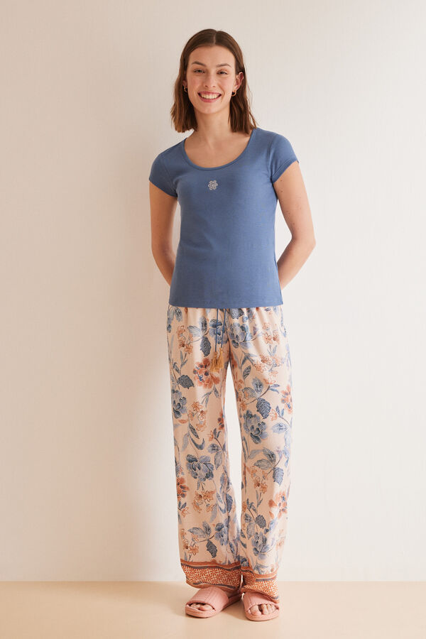 Women'secret Camiseta algodón azul azul