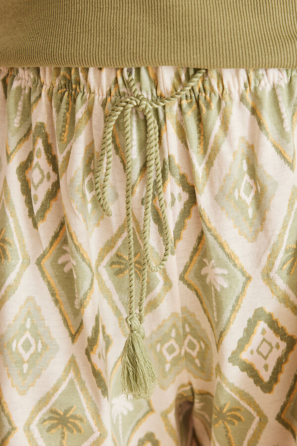 Women'secret Pijama al&ccedil;as cal&ccedil;&otilde;es tropical bege