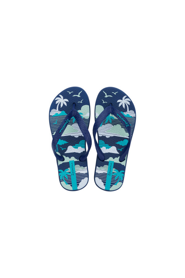 Ipanema Chinelos infantis estampado de ver&atilde;o azul