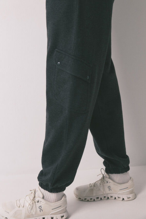 Women'secret Pantal&oacute;n largo carrot felpa fina gris gris