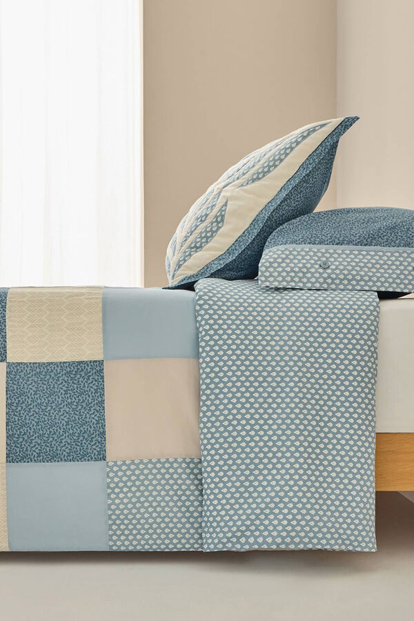 Textura Capa de edredom tradicional patchwork azul