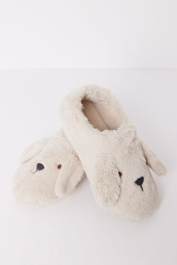 Women'secret Zapatillas casa 3D perro peluche marr&oacute;n