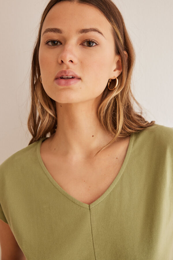 Women'secret Set 100% algod&oacute;n print tropical kaki