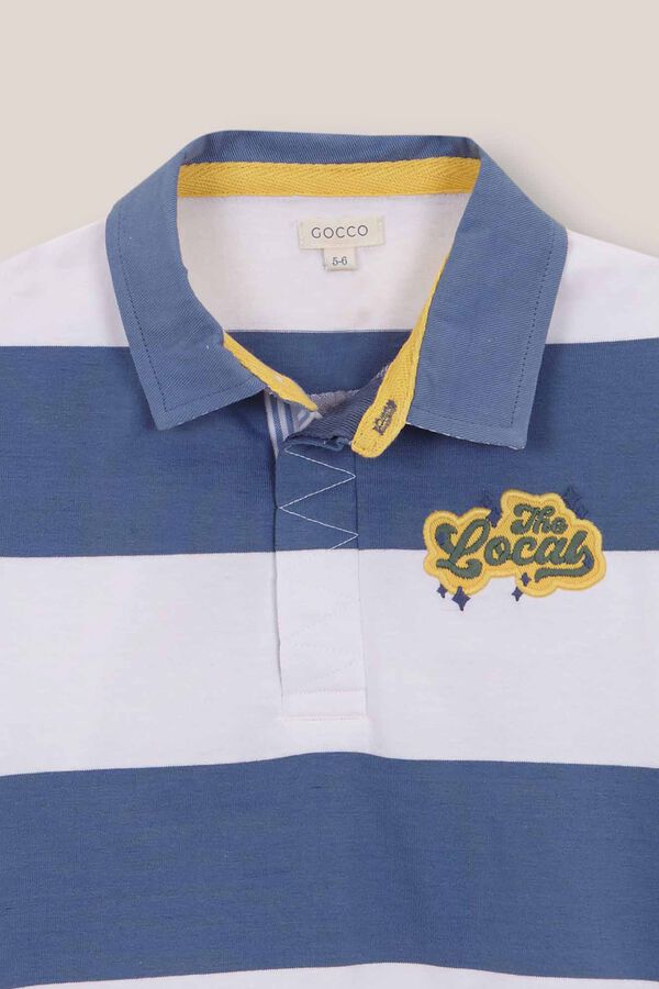 Gocco Polo de rayas estampado the locals blanco blanco