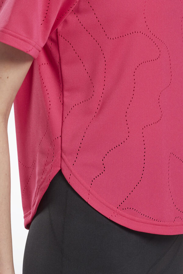 Reebok T-shirt perfurada rosa
