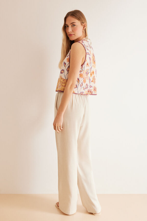 Women'secret Cal&ccedil;as linho beige bege