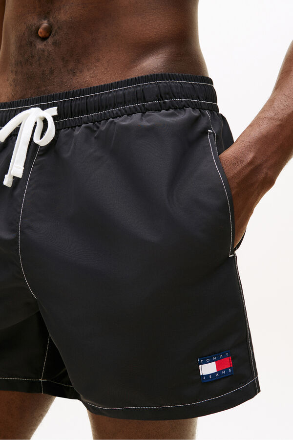 Tommy Hilfiger Ba&ntilde;ador hombre con bandera bordada negro