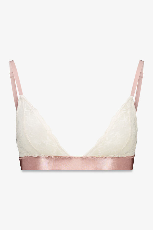 Women'secret Sujetador triangular NATURAL encaje beige beige