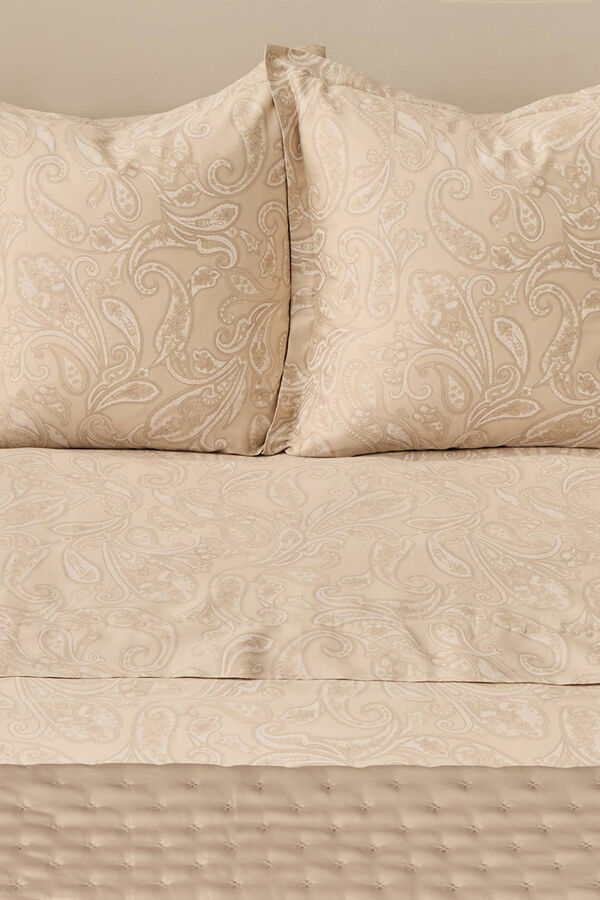 Textura S&aacute;bana de sat&eacute;n estampada kaki