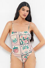 Gisela Fato de banho sem aro decote bandeau branco