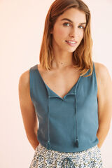 Women'secret Pijama corto 100% algod&oacute;n canal&eacute; verde verde