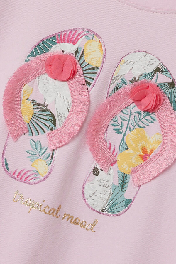 Name it T-shirt menina detalhe 3D rosa