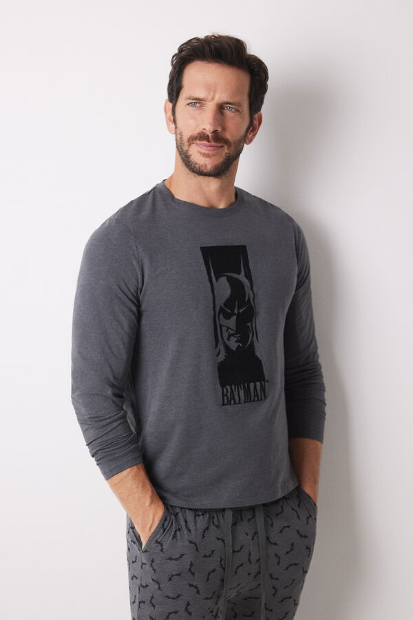 Women'secret Pijama largo hombre 100% algod&oacute;n Batman gris