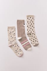 Women'secret Pacote com 3 meias compridas meias  cru