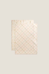 Textura Set de trapos de algod&oacute;n flores y cuadros marfil