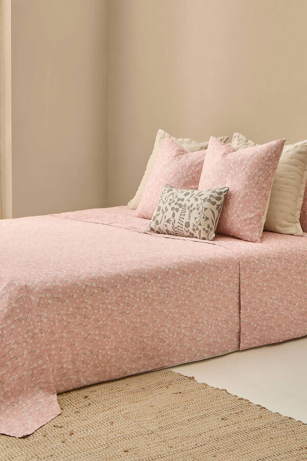 Textura Len&ccedil;ol algod&atilde;o acetinado flores rosa