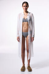 Penti Vestido camisero largo playa blanco marfil