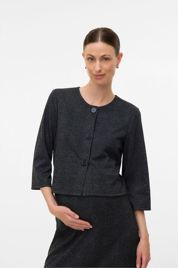 Mamalicious Blazer de gola redonda para maternity cinzento