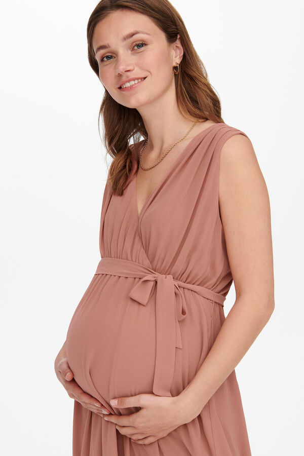 Womensecret Vestido comprido maternity sem mangas rosa