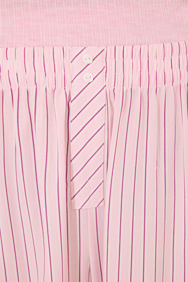 Women'secret Pijama largo viscosa canal&eacute; rosa rayas rosa