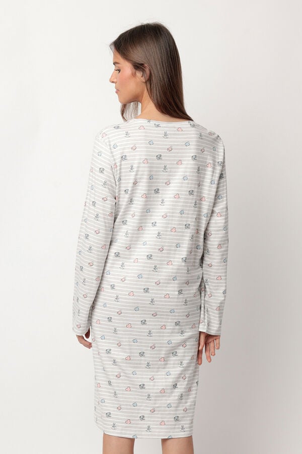 Admas Camis&oacute;n maternity manga larga rayas Alicia Wonderland gris