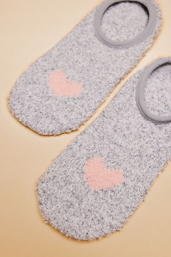 Women'secret Grey heart no-show socks cinzento