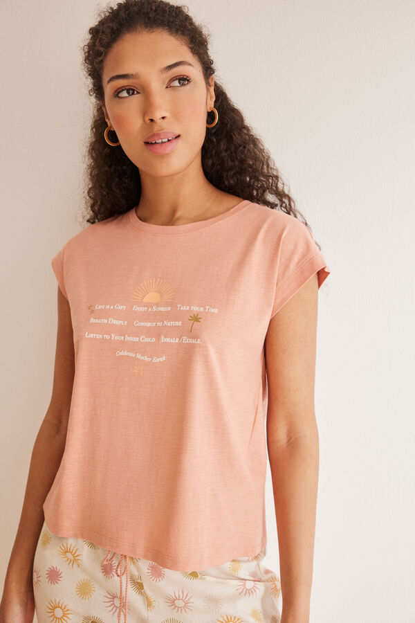 Women'secret Pijama 100% algod&atilde;o cal&ccedil;as s&oacute;is rosa