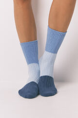 Women'secret Meias compridas azuis com textura mista azul