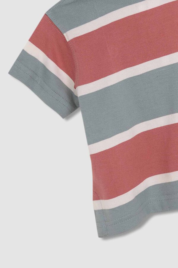 Gocco Polo de rayas tricolor verde verde