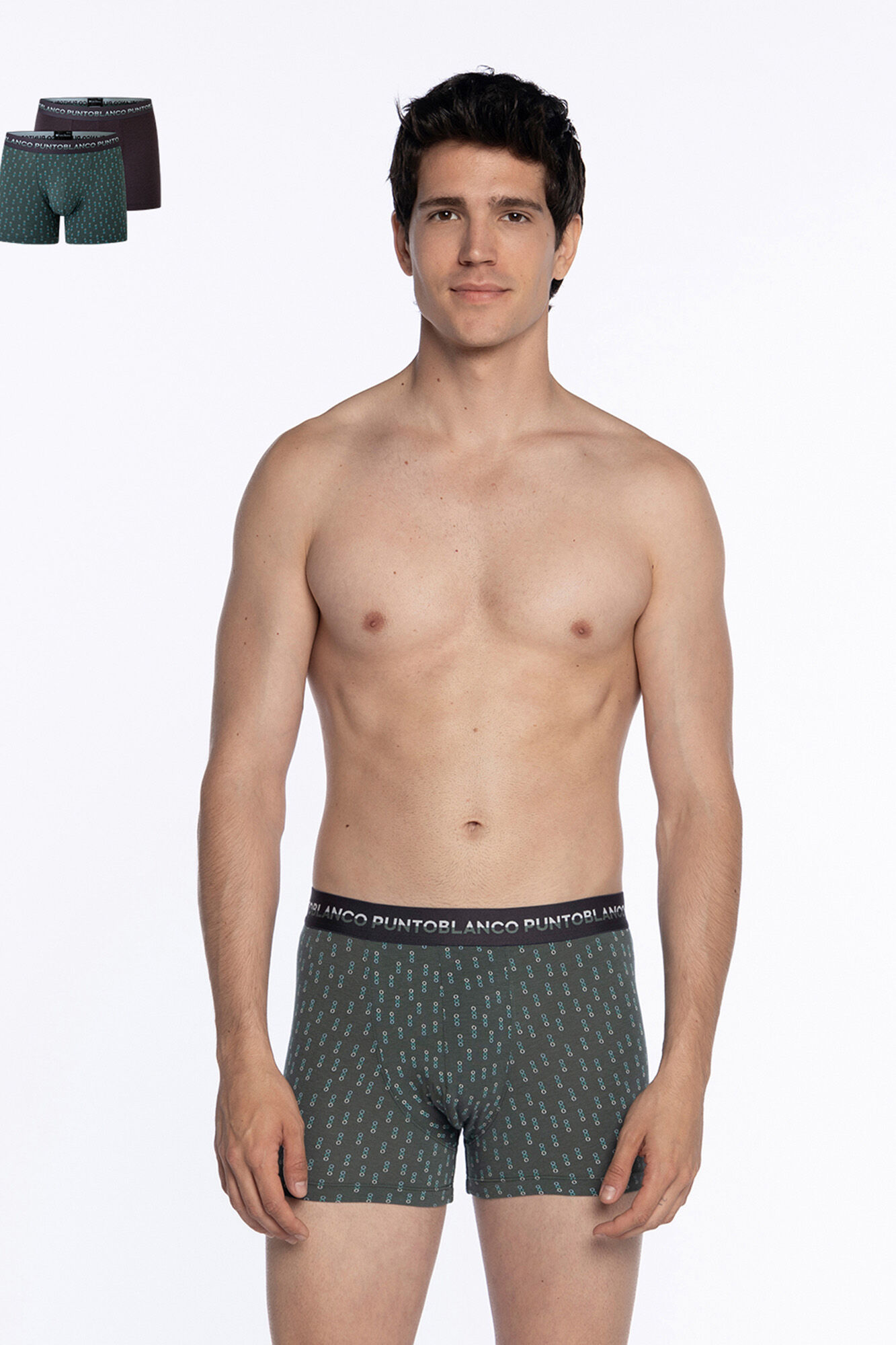 Punto Blanco Pacote de 2 boxers de bambu e algod&atilde;o, Treetop