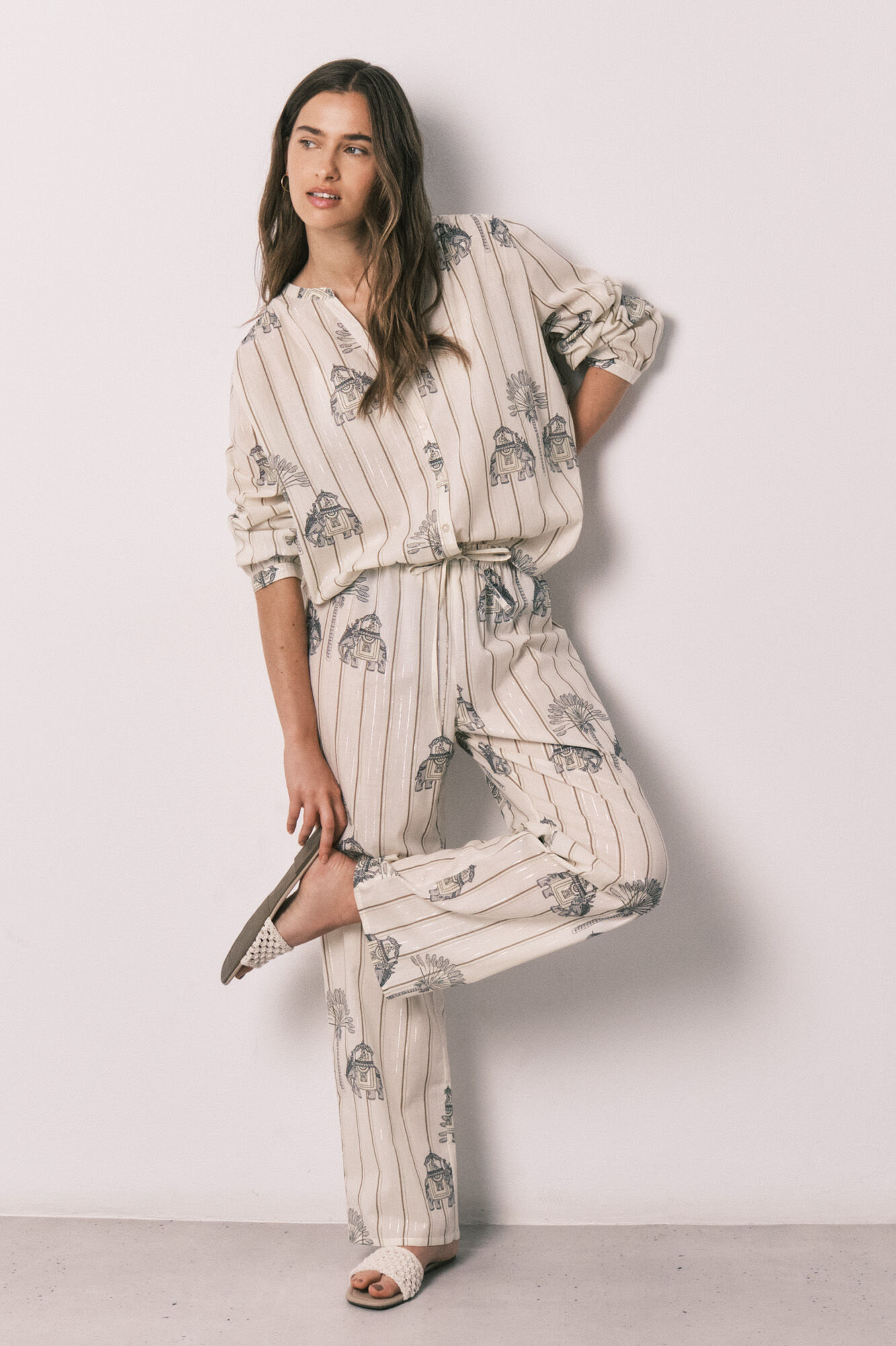 Women'secret Pijama largo algod&oacute;n estampado