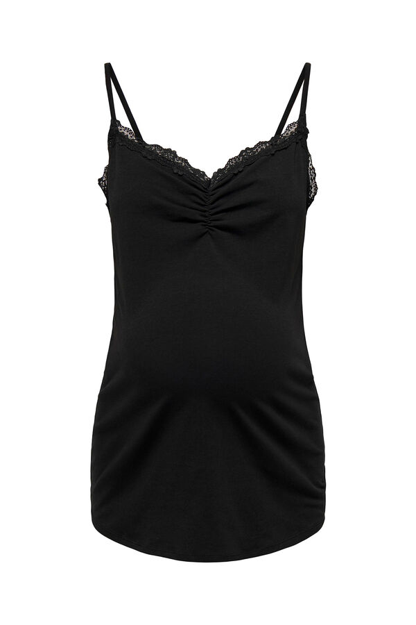 Only Maternity Top tirantes encaje maternity negro