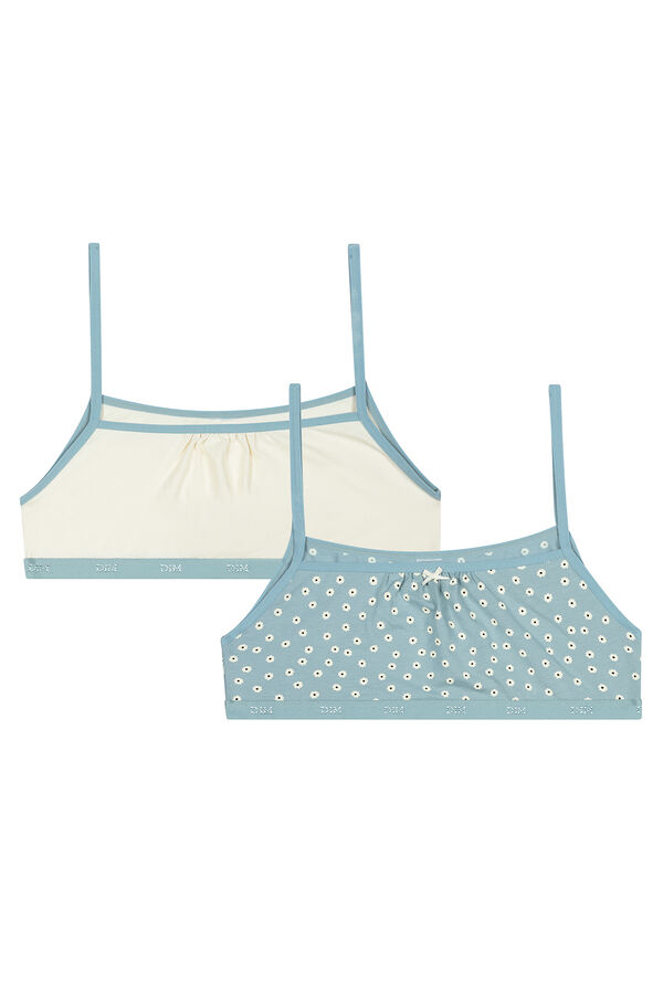 DIM Pack de 2 tops de menina estampados azul