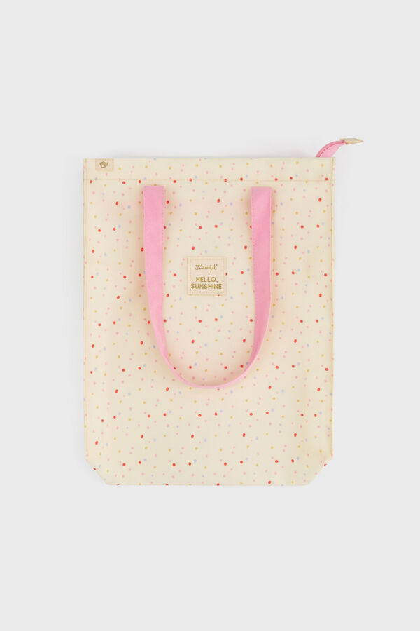 Mr. Wonderful Bolsa de tela tote bag topos multicolor Hello, sunshine! estampado