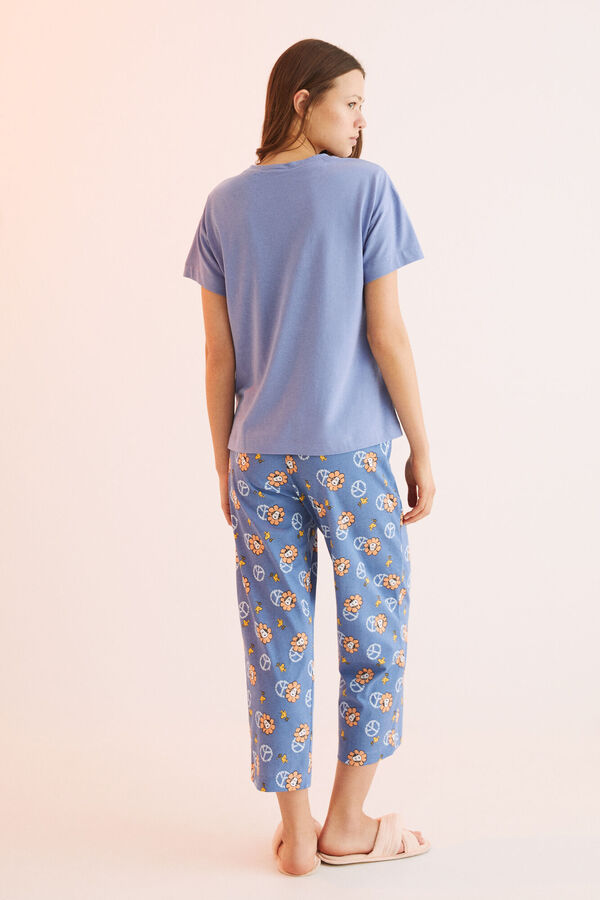 Womensecret Pijama comprido 100% algodão Snoopy "Save the planet" 