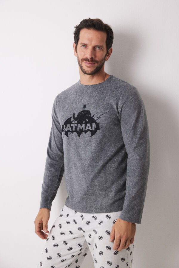 Women'secret Pijama largo hombre polar "Batman" gris
