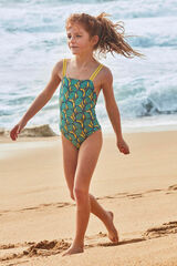 Gocco Maiô floral com contraste azul azul