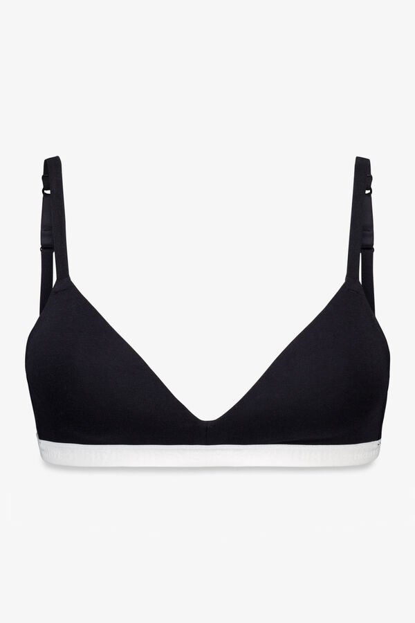 HI&BYE Soutien triangular enchimento fixo preto preto