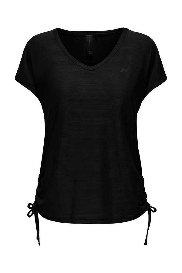 Womensecret T-shirt com ajuste lateral preto