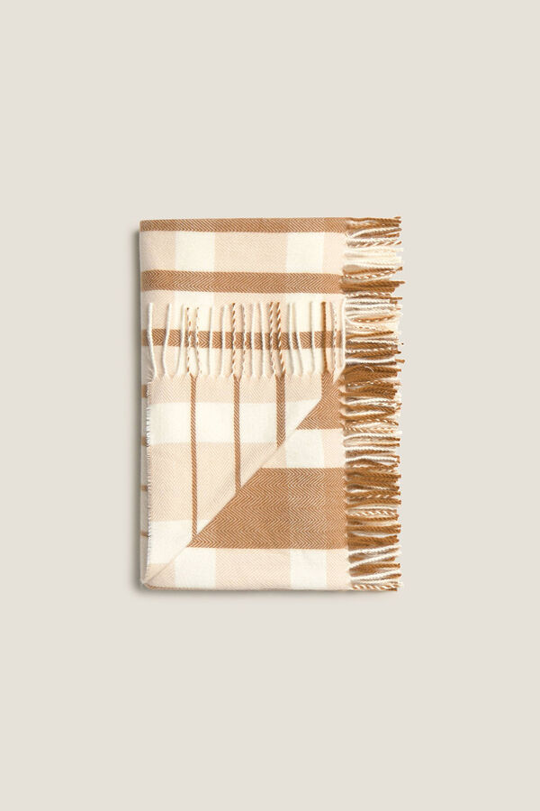 Textura Manta cuadros marr&oacute;n