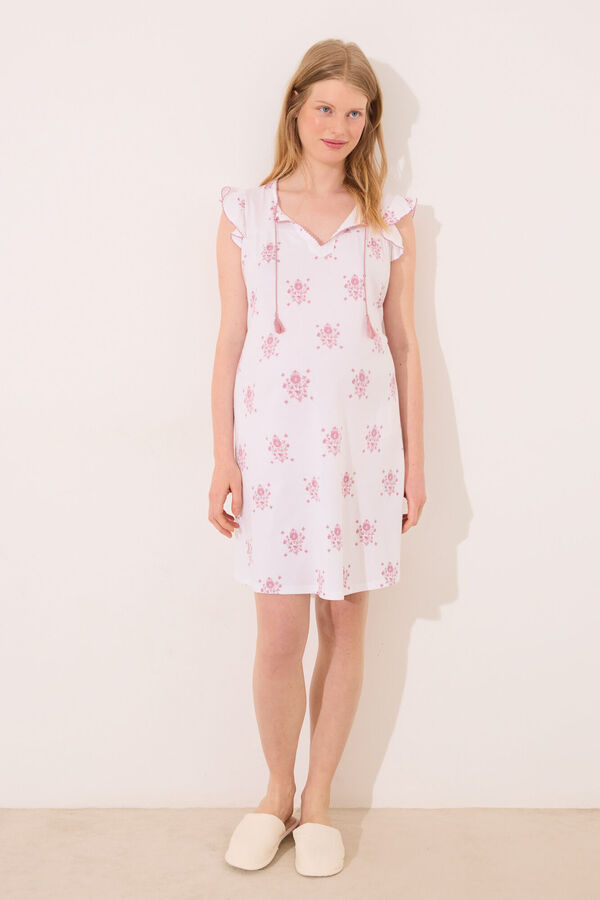 Women'secret Camis&oacute;n corto "maternity" blanco estampado floral marfil